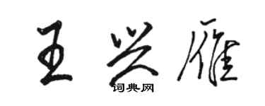 駱恆光王興雁行書個性簽名怎么寫