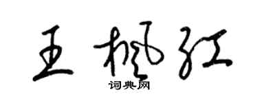 梁錦英王楓紅草書個性簽名怎么寫