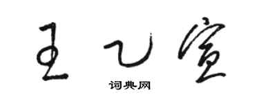 駱恆光王乙宣草書個性簽名怎么寫