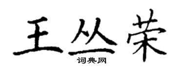 丁謙王叢榮楷書個性簽名怎么寫