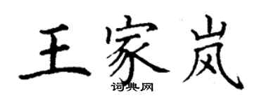 丁謙王家嵐楷書個性簽名怎么寫