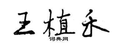 曾慶福王植禾行書個性簽名怎么寫