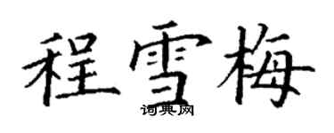 丁謙程雪梅楷書個性簽名怎么寫