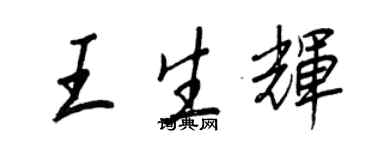 王正良王生輝行書個性簽名怎么寫