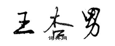 曾慶福王杏男行書個性簽名怎么寫