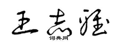 曾慶福王志雅草書個性簽名怎么寫