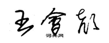 朱錫榮王會顏草書個性簽名怎么寫