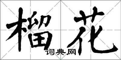 翁闓運榴花楷書怎么寫