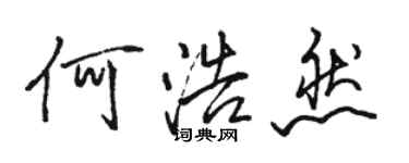 駱恆光何浩然行書個性簽名怎么寫