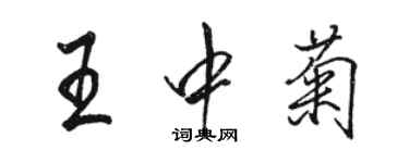 駱恆光王中菊行書個性簽名怎么寫