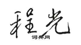 駱恆光程光行書個性簽名怎么寫