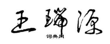 曾慶福王瑞源草書個性簽名怎么寫