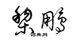曾慶福黎鵬草書個性簽名怎么寫