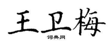 丁謙王衛梅楷書個性簽名怎么寫