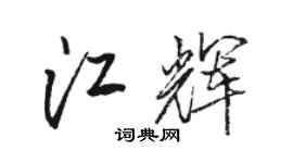 駱恆光江輝行書個性簽名怎么寫
