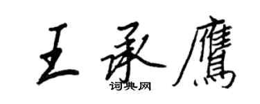 王正良王承鷹行書個性簽名怎么寫
