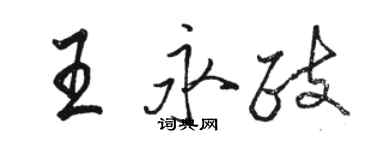 駱恆光王永政行書個性簽名怎么寫
