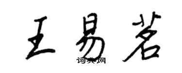 王正良王易茗行書個性簽名怎么寫