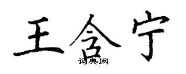 丁謙王含寧楷書個性簽名怎么寫