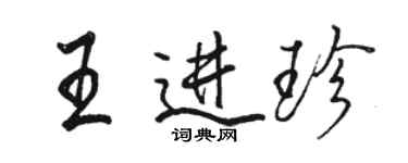 駱恆光王進珍行書個性簽名怎么寫