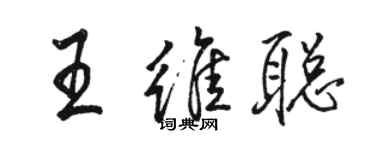 駱恆光王維聰行書個性簽名怎么寫