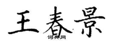 丁謙王春景楷書個性簽名怎么寫