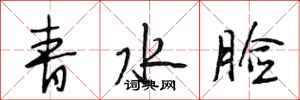 段相林青水臉行書怎么寫