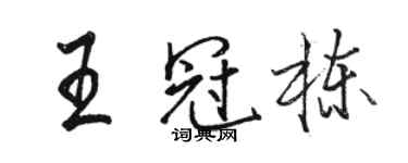 駱恆光王冠棟行書個性簽名怎么寫