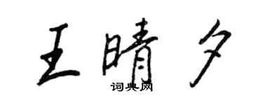 王正良王晴夕行書個性簽名怎么寫