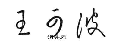 駱恆光王可波草書個性簽名怎么寫