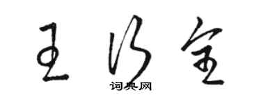 駱恆光王行全草書個性簽名怎么寫