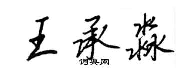 王正良王承淼行書個性簽名怎么寫