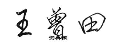 駱恆光王曾田行書個性簽名怎么寫