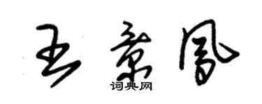 朱錫榮王景鳳草書個性簽名怎么寫