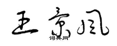 曾慶福王景風草書個性簽名怎么寫
