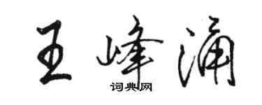 駱恆光王峰涌行書個性簽名怎么寫