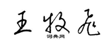 梁錦英王牧飛草書個性簽名怎么寫