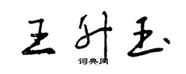 曾慶福王升玉行書個性簽名怎么寫