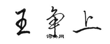 駱恆光王爭上行書個性簽名怎么寫