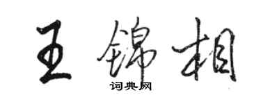 駱恆光王錦相行書個性簽名怎么寫