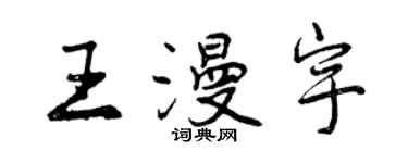 曾慶福王漫宇行書個性簽名怎么寫