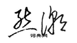 駱恆光熊潮草書個性簽名怎么寫