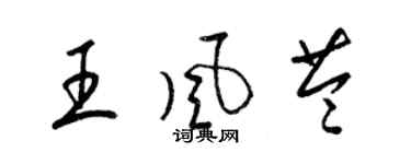 梁錦英王風苓草書個性簽名怎么寫