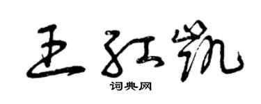 曾慶福王紅凱草書個性簽名怎么寫