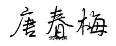 曾慶福唐春梅行書個性簽名怎么寫