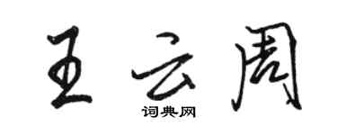 駱恆光王雲周行書個性簽名怎么寫