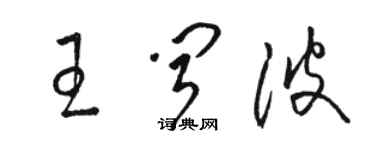 駱恆光王聞波草書個性簽名怎么寫