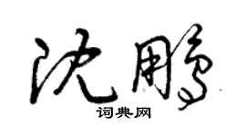 曾慶福沈鵬草書個性簽名怎么寫