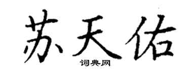 丁謙蘇天佑楷書個性簽名怎么寫