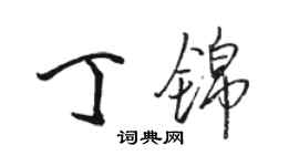 駱恆光丁錦行書個性簽名怎么寫